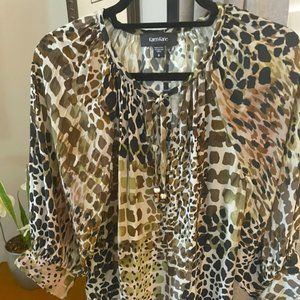 Karen Kane Animal Print Peasant Blouse